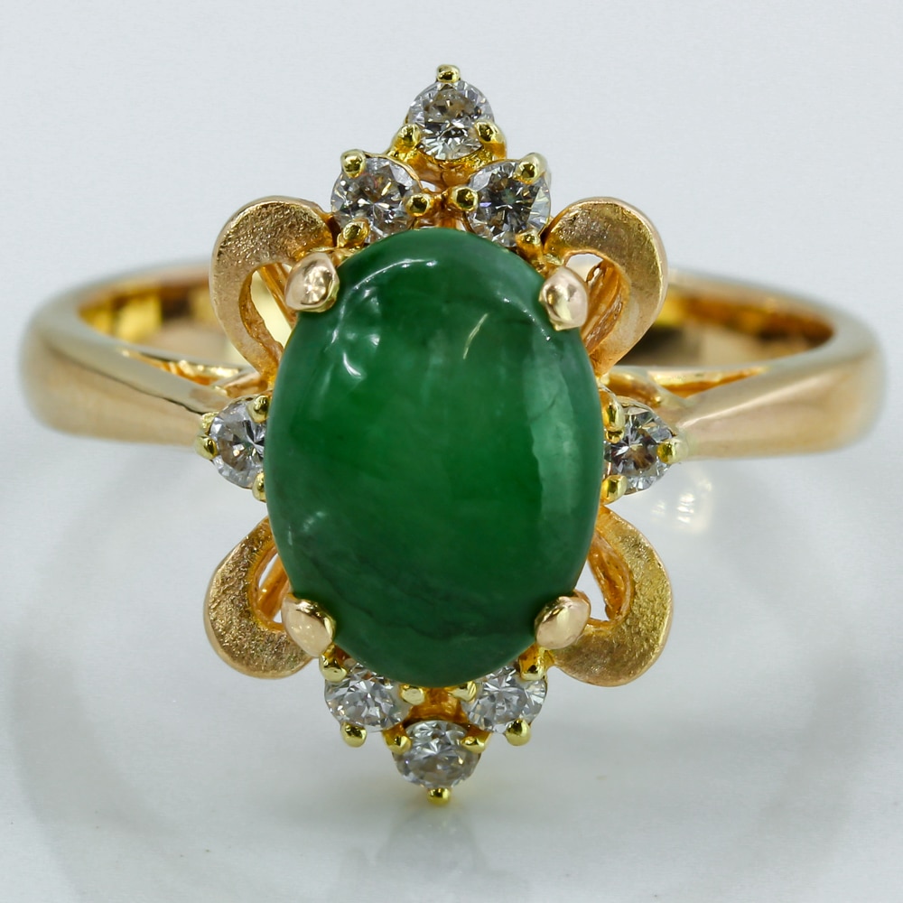 18k gold jade ring