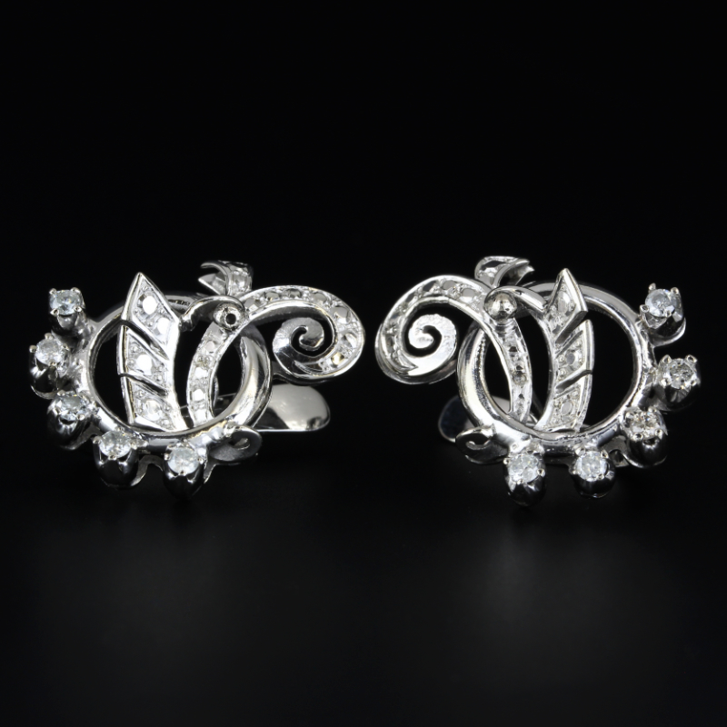 art nouveau diamond earrings