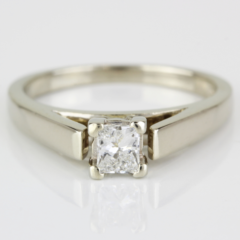 .40 Vintage Diamond Engagement Ring Set in 14K White Gold