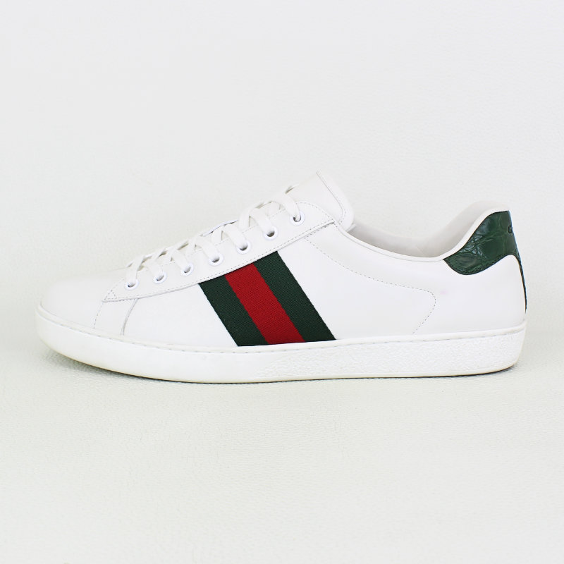 Gucci Women's Gucci Ace Sneaker with Web, White, Leather