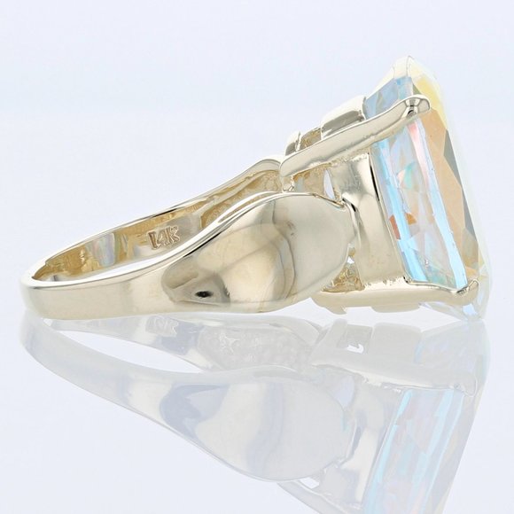 14k Yellow Gold Mystic Topaz Ring by Badavici - Image 4