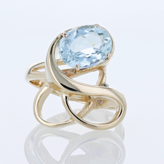 Blue Topaz Swirl Ring