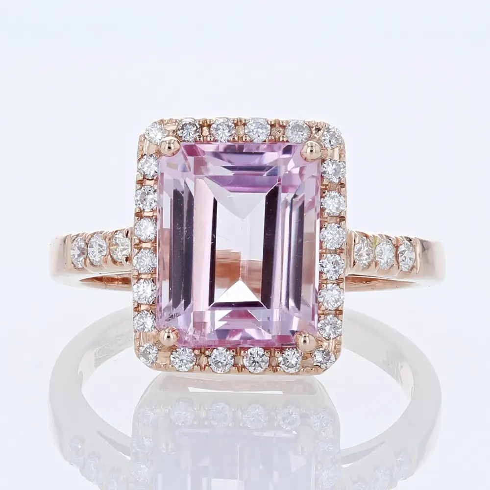 4 CT Kunzite & Diamond Ring
