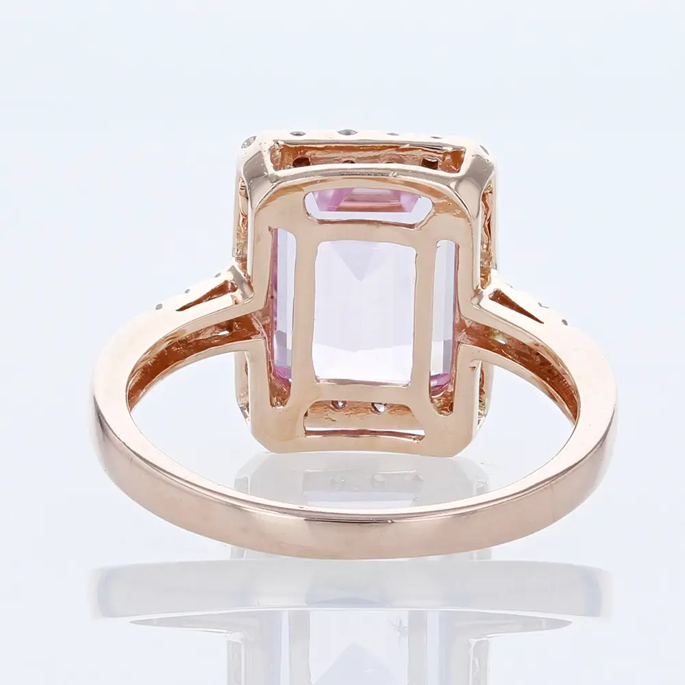 14K Rose Gold Kunzite & Diamond Anniversary Engagement Cocktail Ring by Ben Kho - Image 4