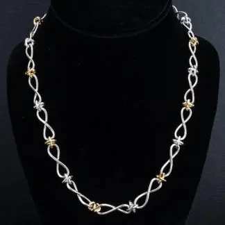 Sterling Silver Gold Knot Necklace