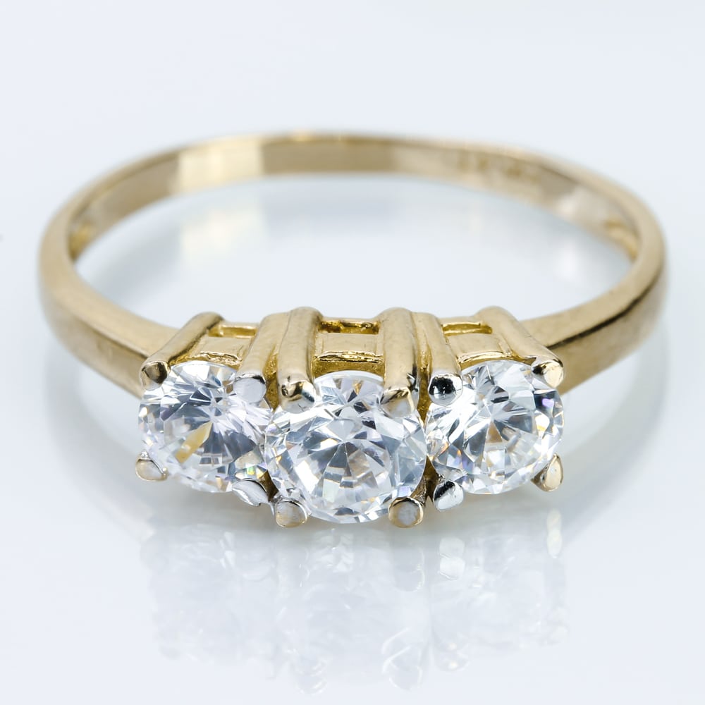 14K Gold C/Z Engagement Ring – A\u0026V Pawn