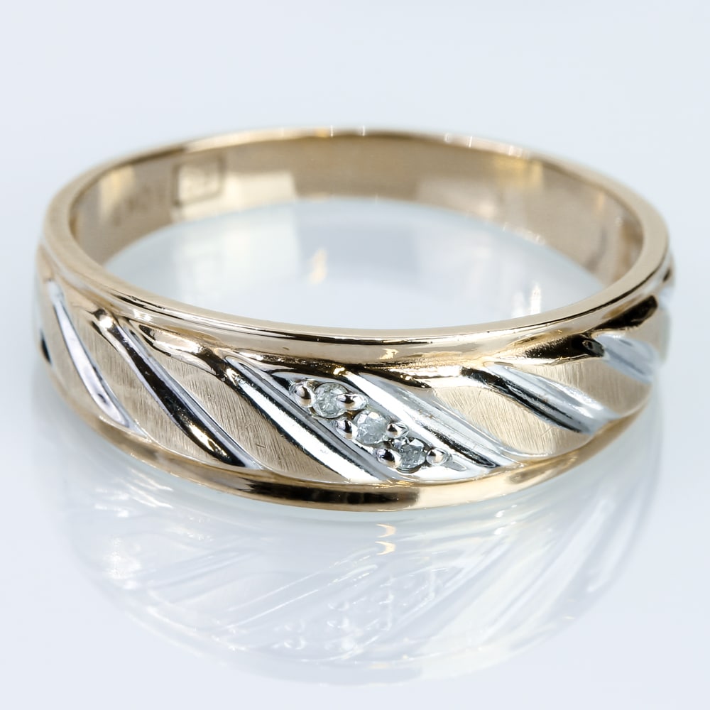 two tone diamond band