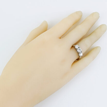 Platinum Three-Stone 1.40 Carat Diamond Anniversary Ring by Rosy Blue