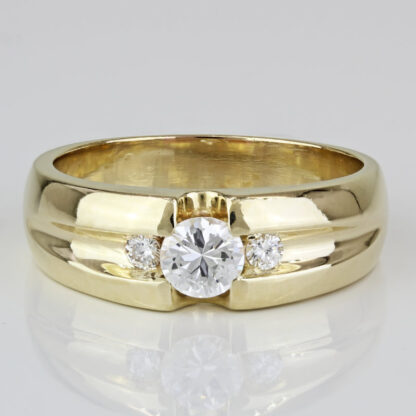 Vintage 14K Yellow Gold Three-Stone Diamond Anniversary / Wedding Band Ring