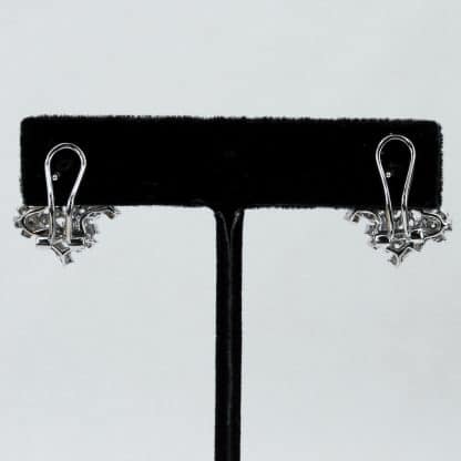 18k White Gold Diamond Cluster Earrings - Image 2