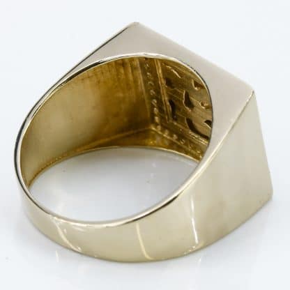 Vintage 10k Yellow Gold Nugget Style Cubic Zirconia Ring - Image 4