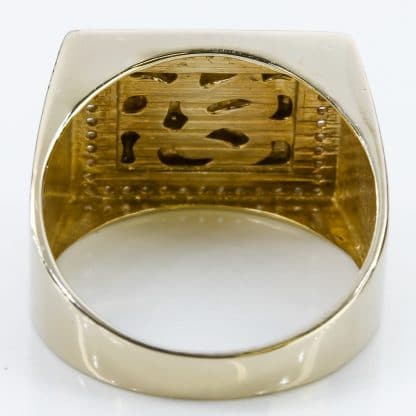 Vintage 10k Yellow Gold Nugget Style Cubic Zirconia Ring - Image 5