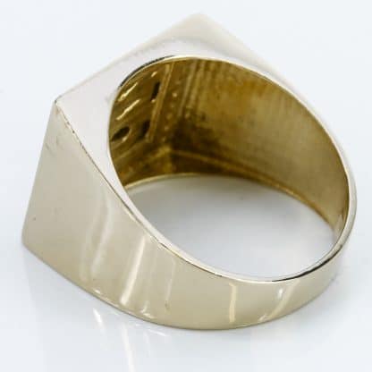 Vintage 10k Yellow Gold Nugget Style Cubic Zirconia Ring - Image 6