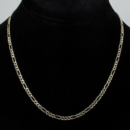 14k Yellow Gold Figaro Link Chain Necklace - 17" - Image 2