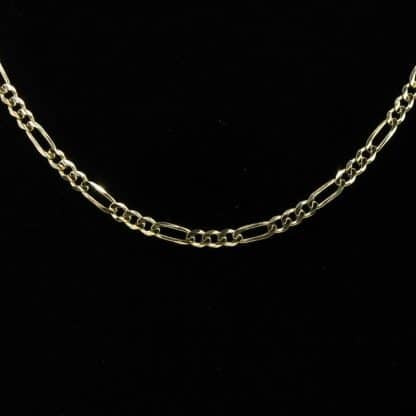 14k Yellow Gold Figaro Link Chain Necklace - 17"