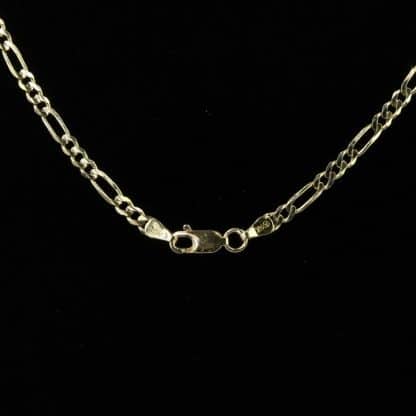 14k Yellow Gold Figaro Link Chain Necklace - 17" - Image 4