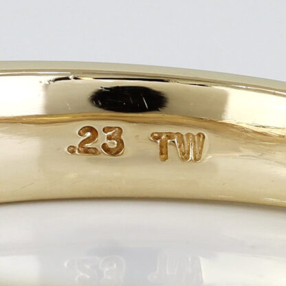 14k Yellow Gold Mens 5-Diamond Wedding Band Ring - Image 6