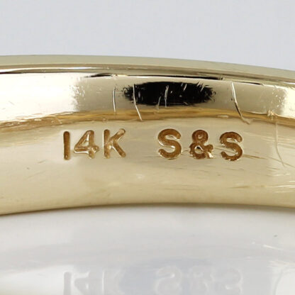 14k Yellow Gold Mens 5-Diamond Wedding Band Ring - Image 5