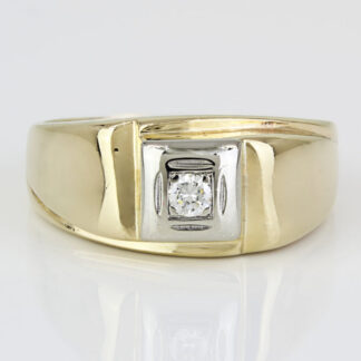 Vintage 10k Two-Tone Gold Diamond Wedding Band Ring