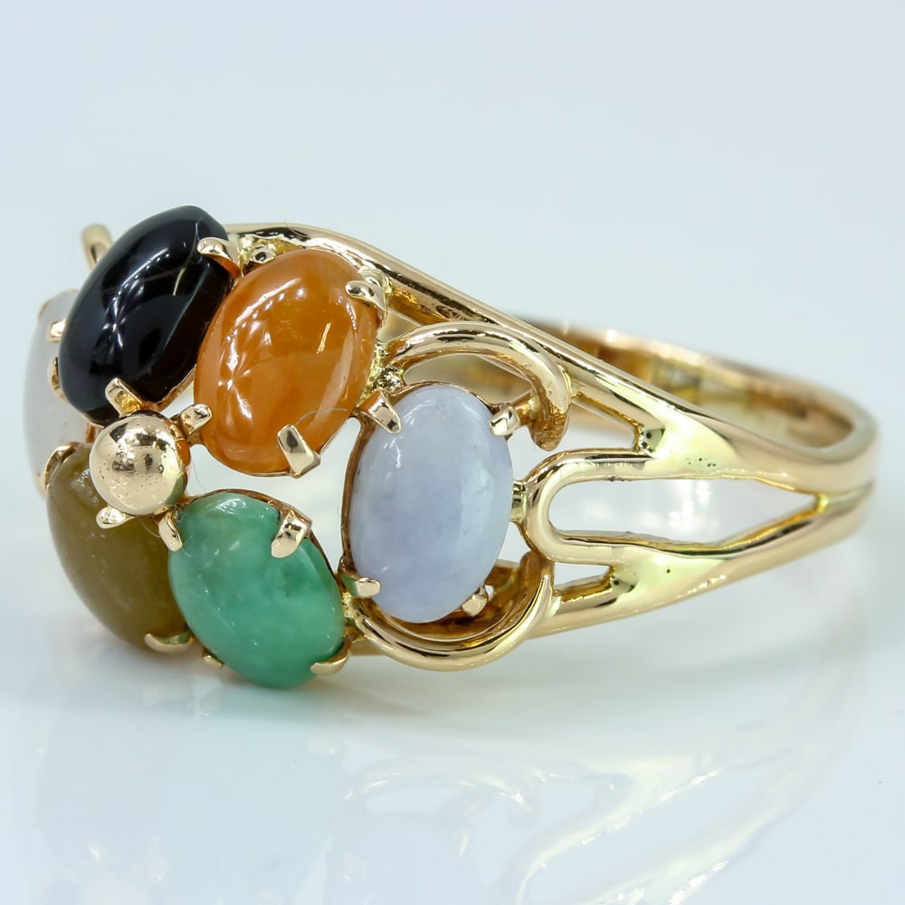 14k Gold Assorted Jade Stones Ring – A&V Pawn