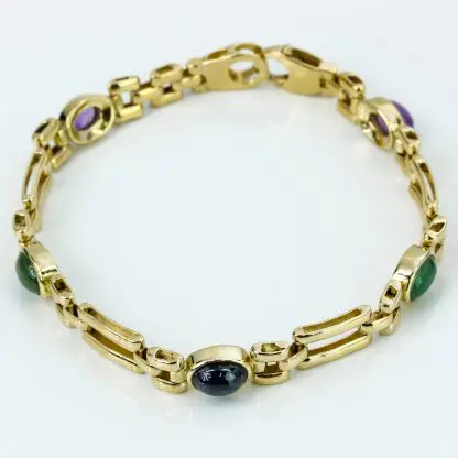 14k Gold Gemstone Bracelet - Image 2