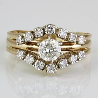 14K Yellow Gold Diamond Cocktail Anniversary Engagement Ring