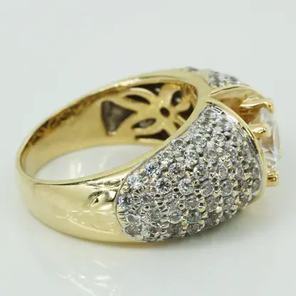 14k Gold CZ Stone Cluster Ring - Image 3