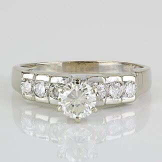 14k White Gold Diamond Solitaire Bridal Wedding Engagement Ring Anniversary Band