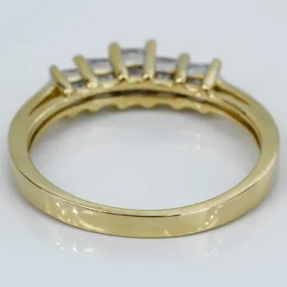 Vintage 10k Yellow Gold Princess Diamond Anniversary Wedding Band Ring - Image 4