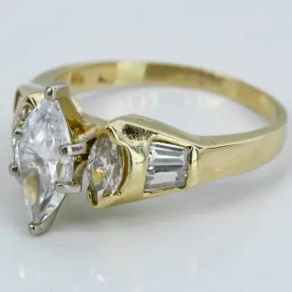 14k Yellow Gold Cubic Zirconia Engagement Ring