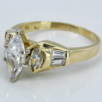 14k Yellow Gold Cubic Zirconia Engagement Ring