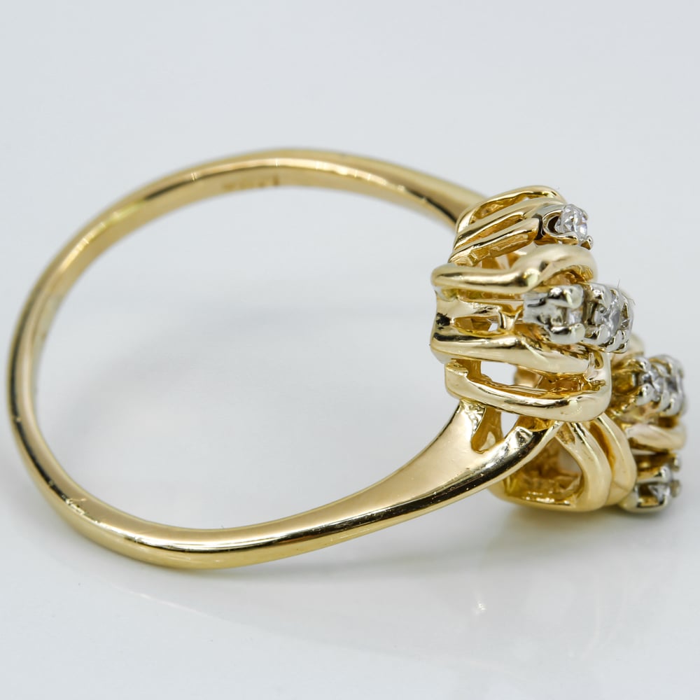 14k Yellow Gold Diamond Cocktail Ring - A&V Pawn