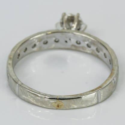 10k White Gold and Diamond Bridal Engagement Ring and Wedding Band Set - Image 3