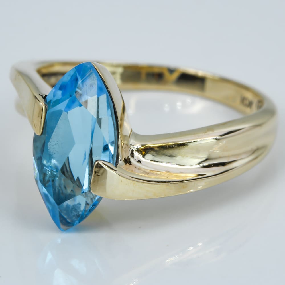 10k Gold Vintage Swiss Blue Topaz Ring - A&V Pawn