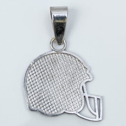 14k White Gold #54 Football Helmet Pendant Charm - Image 3