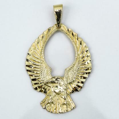 Vintage 14k Yellow Gold Flying Eagle Bird Pendant Charm