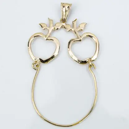 Vintage 10k Yellow Gold Apple Apples Charm Holder Pendant