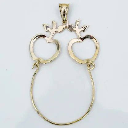 Vintage 10k Yellow Gold Apple Apples Charm Holder Pendant - Image 2