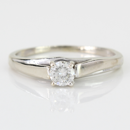 10K White Gold 1/4 Carat Solitaire Ring