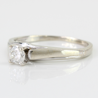 10K White Gold 1/4 Carat Solitaire Ring