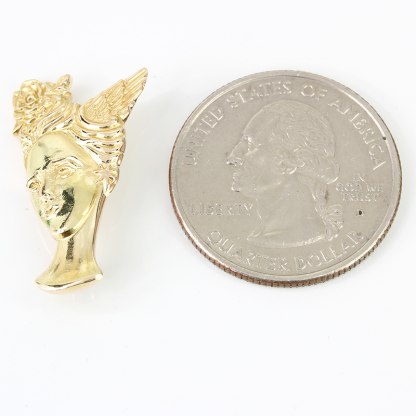 14K Gold Woman with Wings & Rose Pin