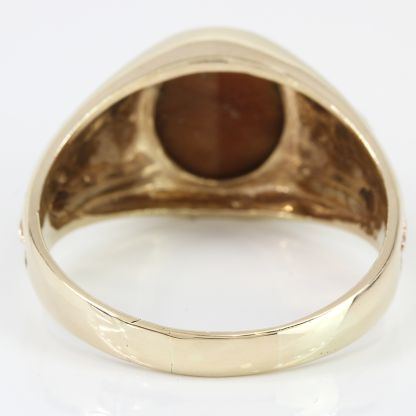 10K Gold Tiger's Eye Sapphire Ring