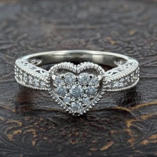 10K Gold Diamond Heart Ring