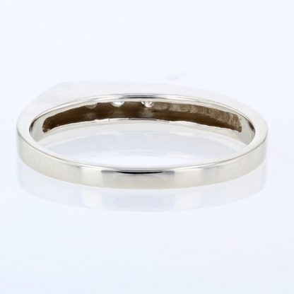 14K White Gold Diamond Offset Band Ring