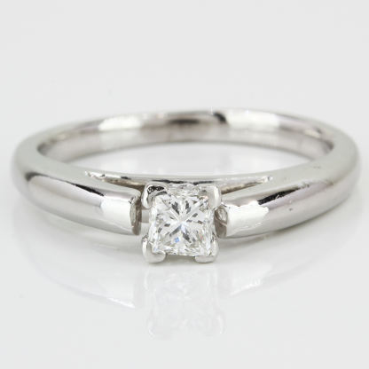 Platinum Princess-Cut Diamond Solitaire Engagement Wedding Ring by Rosy Blue