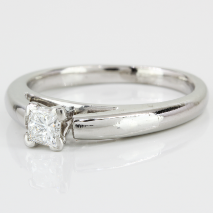 Platinum Princess-Cut Diamond Solitaire Engagement Wedding Ring by Rosy Blue - Image 3