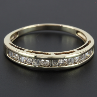 10k Yellow Gold Baguette Diamond Band Ring - Image 5