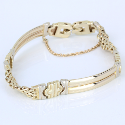 Vintage 14K Yellow Gold Fancy Multi-Link Bracelet - Image 4