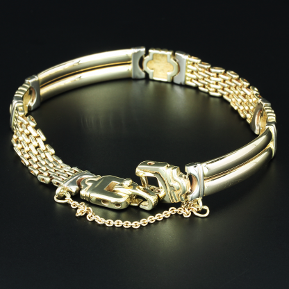 Vintage 14K Yellow Gold Fancy Multi-Link Bracelet - Image 2