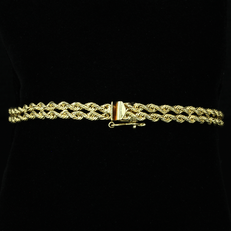 Diamond and Double-Rope Gold Bracelet — Wooldridge Jewelers